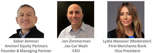 Saber Ammori - Buddy's Pizza, Jon Zimmerman - Jax Car Wash, Lydia Mansoor - First Merchants Bank